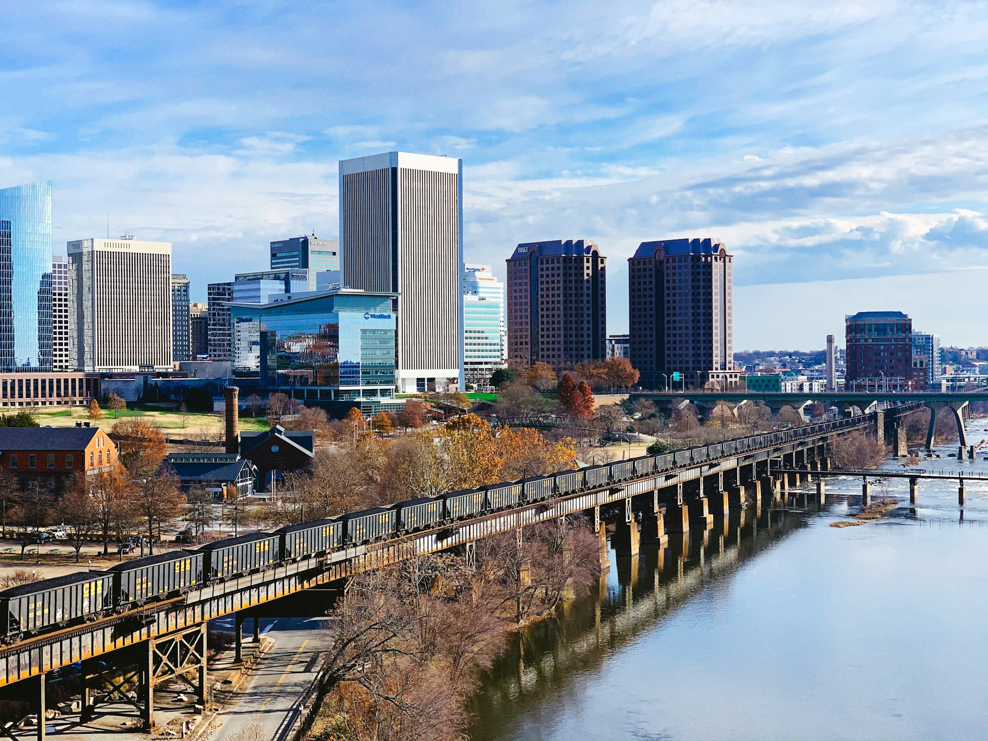 Richmond Virginia skyline at golden hour